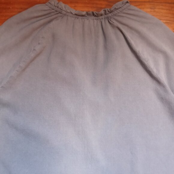 CLOTH & STONE 100% tencel raglan ruffle neck shirt (S) - Picture 11 of 12